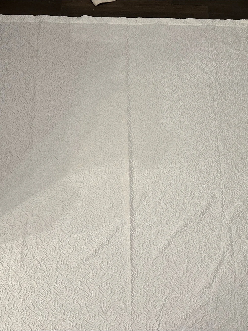 DKNY Cream Quilted shower curtain with Subtle Texture like new.